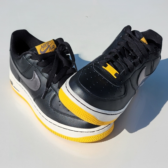 Rare Nike Air Force 1 Low Sneakers Size 8 Womens = 6.5Y Black Gold Charcoal - Picture 4 of 10